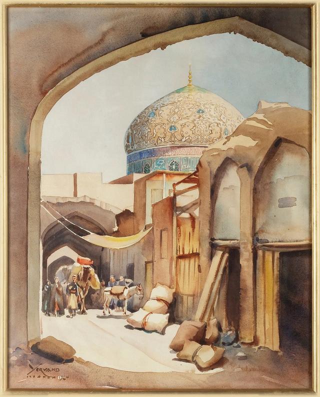 آرتچارت | نمایی از بازار، پشت میدان نقش جهان و مسجد شاه از یرواند نهاپتیان